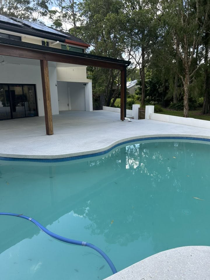 Poolside surround — Grind & Seal concrete floor in Sunshine Coast